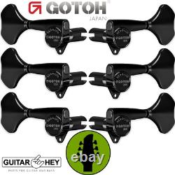 NEW Gotoh GB350 RES-O-LITE Aluminum Bass 6-String Tuning Keys L3+R3 Set BLACK