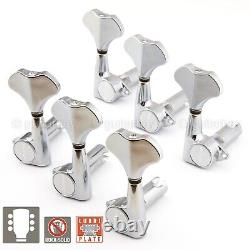 NEW Gotoh GB350 RES-O-LITE Aluminum Bass 6-String Tuning Keys L3+R3 Set CHROME