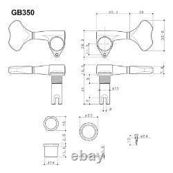 NEW Gotoh GB350 RES-O-LITE Aluminum Bass 6-String Tuning Keys L3+R3 Set CHROME