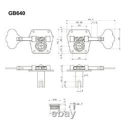 NEW Gotoh GB640 Super Light Weight 4-String Bass Guitar Tuning Machine X-NICKEL