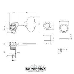 NEW Gotoh GBU510C-12 Bass 6-String L3+R3 11/16 Tuners Clover Key 3x3 GOLD