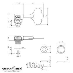 NEW Gotoh GBU510C-9 Compact Bass 5-String Tuners Open-Gear 3x2, ANTIQUE X-GOLD