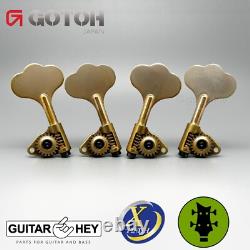 NEW Gotoh GBU510C-9 Compact Bass L2+R2 Tuners Open-Gear 2x2 ANTIQUE X-GOLD