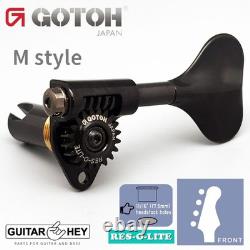 NEW Gotoh GRL510M-12 RES-O-LITE Bass 4-String SET 4-in-line 11/16 Tuners BLACK