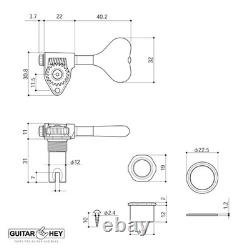 NEW Gotoh GRL510M-12 RES-O-LITE Bass 4-String SET 4-in-line 11/16 Tuners BLACK