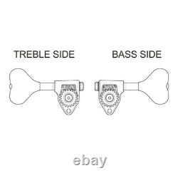 NEW Gotoh GRL510M-12 RES-O-LITE Bass 4-String SET 4-in-line 11/16 Tuners BLACK