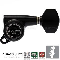 NEW Gotoh SG381-07 MGTB Locking Tuners Set 6 in line Right Handed BLACK