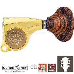 NEW Gotoh SGL510Z-RL5 L3+R3 Set Premium Tuners 121 Gear Ratio, 3x3 GOLD