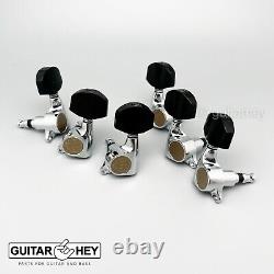 NEW Gotoh SGS510Z-EN01 L3+R3 Set Mini Tuners EBONY Buttons 118 Ratio 3x3 CHROME