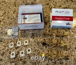 NEW Graph Tech Ratio 3X3 Vintage Style 2-Pin Locking Tuners, GOLD, #PRL-8341-G0