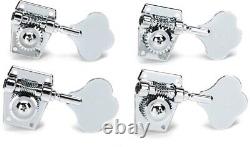 NEW Graph Tech Ratio 4-In-Line Bass Open Back Tuners CHROME, #PRB-4401-C0
