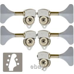 NEW Hipshot USA HB6 1/2 Ultralite Bass Tuning Y Key L3+R2 Set SATIN CHROME