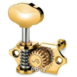 NEW Schaller 3x3 GRAND TUNE Tuners Tuning Keys, Butterbean Buttons 181 GOLD