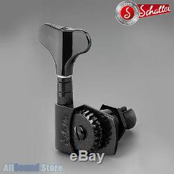 NEW Schaller M4S LIGHT 2x2 Bass Tuners Tuning Keys Half Covered Gear BLACK