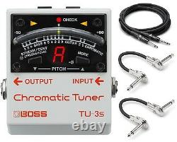 New Boss TU-3s Chromatic Mini Guitar Pedal Tuner FREE Hosa Cables