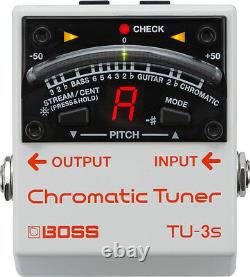 New Boss TU-3s Chromatic Mini Guitar Pedal Tuner FREE Hosa Cables