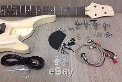 No-Solder Electric Bass Guitar DIY EB-325 Maple Neck, Free Digital Tuner, Picks