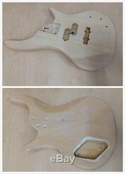 No-Solder Full Kit Electric Bass Guitar DIY EB-302DIY withFree Digital Tuner, Picks