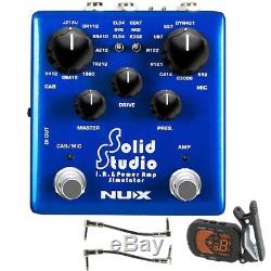 Nux Solid Studio IR & Power Amp Simulator Guitar Effects Pedal with Tuner + Cables