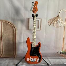 Orange PB Bass 4 Strings Electric Bass Guitar HH Pickups Maple Neck Free Ship