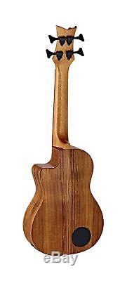 Ortega Guitars 4 String Caiman-BS-GB Lizard Series Uke-Bass Acacia Top & Body