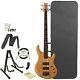 Paul Reed Smith PRS SE Kingfisher Bass Guitar Natural w Hard Case Stand Tuner