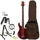Paul Reed Smith PRS SE Kingfisher Bass Guitar Scarlet Red w Gig Bag Stand Tuner
