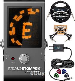 Peterson Strobostomp Hd Strobe Tuner Pedal For Bass And Guitars Bundle With Bluc