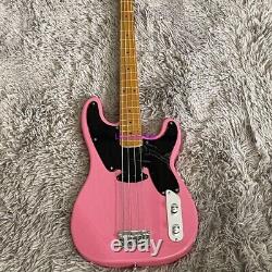 Pink Electric Bass Guitar 4 Strings Chrome Hardware Maple Neck Free Shipping