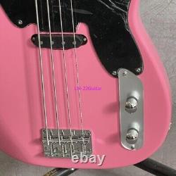 Pink Electric Bass Guitar 4 Strings Chrome Hardware Maple Neck Free Shipping