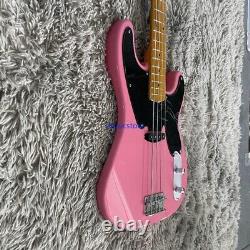 Pink Electric Bass Guitar 4 Strings Chrome Hardware Maple Neck&Fretboard Factory