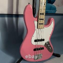 Pink JB Bass 4 Strings Electric Bass Guitar SS Pickups Maple Neck Customized
