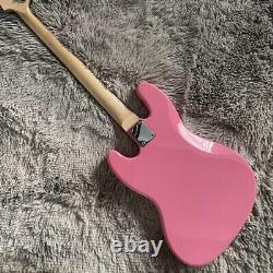 Pink JB Bass 4 Strings Electric Bass Guitar SS Pickups Maple Neck Customized