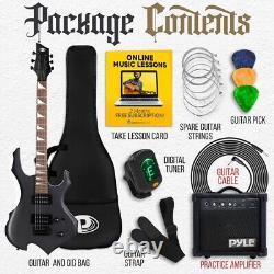 Pyle 6-String Electric Guitar Kit- Includes Amplifier with Accessory Kit