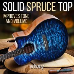Pyle Classic 41 6-String Acoustic Guitar with Digital Tuner & Accessory Kit