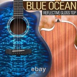 Pyle Classic 41 6-String Acoustic Guitar with Digital Tuner & Accessory Kit