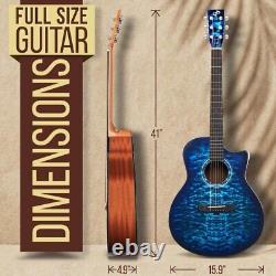 Pyle Classic 41 6-String Acoustic Guitar with Digital Tuner & Accessory Kit