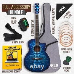 Pyle Classic 41 6-String Acoustic Guitar with Digital Tuner & Accessory Kit