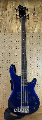 Raven Bass Guitar Electric Blue Works Tested W Fender Soft Case And Tuner