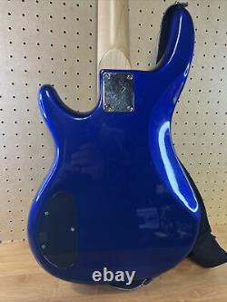 Raven Bass Guitar Electric Blue Works Tested W Fender Soft Case And Tuner