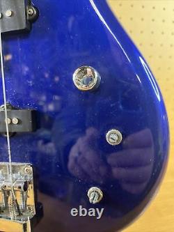 Raven Bass Guitar Electric Blue Works Tested W Fender Soft Case And Tuner