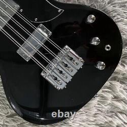 SG Black 8 Strings Electric Bass Guitar String Thru Body HH Pickups in Stock