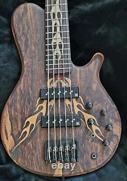 SJ Custom Guitars THE FLAME 5 string bass, nordstrand Pickups, Hipshot Tuners