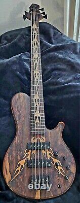 SJ Custom Guitars THE FLAME 5 string bass, nordstrand Pickups, Hipshot Tuners