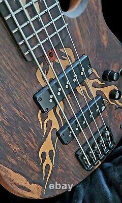 SJ Custom Guitars THE FLAME 5 string bass, nordstrand Pickups, Hipshot Tuners