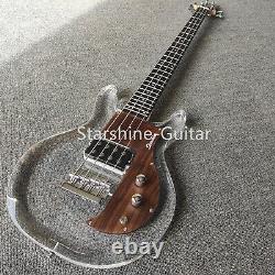 STARSHINE Dan ArmStrong 4-String LED Light Acrylic Body Electric Bass Guitar