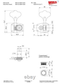 Schaller BM 4L CHROME Bass Tuners NEW