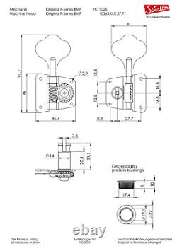 Schaller BMF 4L CHROME Bass Tuners for Fender F (4 in a row for RH Bass) NEW