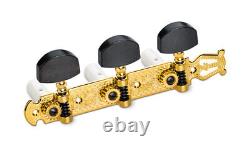 Schaller Germany 3x3 Classic Lyra Classical Guitar Tuners Gold/Ebony