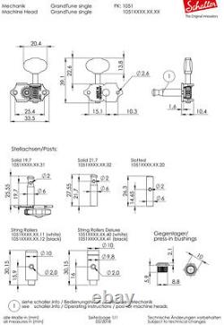 Schaller Germany 3x3 NICKEL Grand Tune Tuners Tuning Keys with Butterbean Buttons